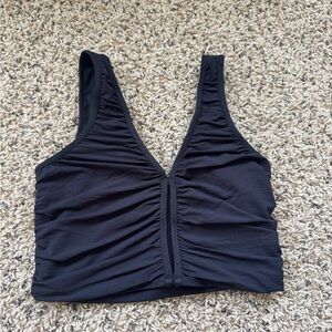 FP Movement by Free People Black Ruched Sports Bra